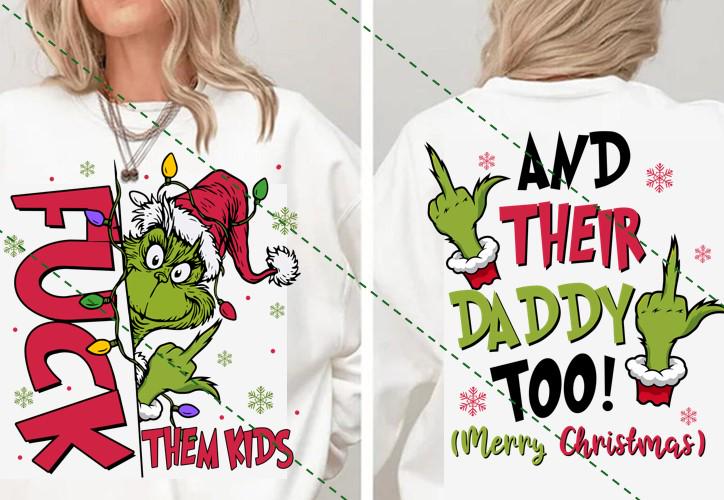 Funny Grinch Merry Greenmas PNG, Christmas Design (Digital File)