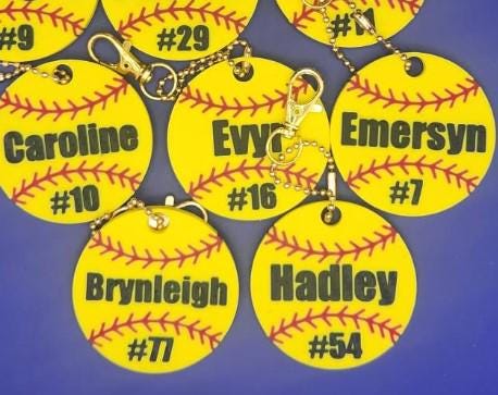 3D Printed Sport Bag Tags, Custom Name Keychain, Team Gift