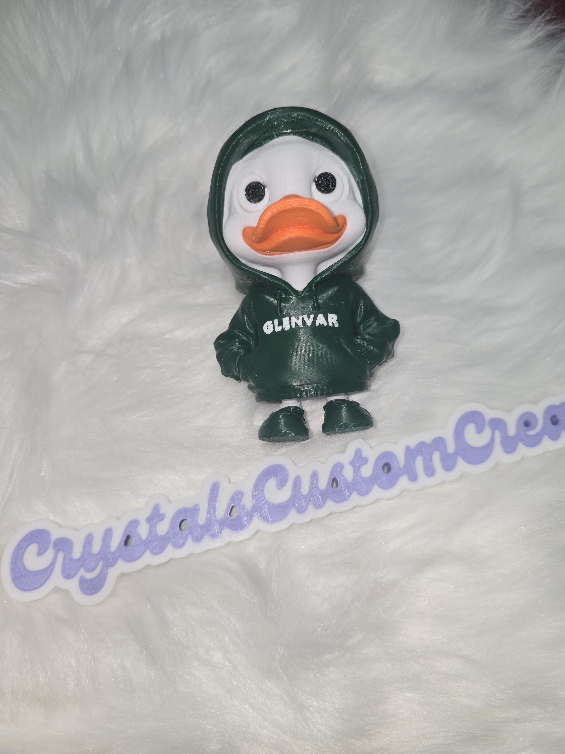 3D Printed Duck Figurine, Hoodie Desk Buddy, Cruise Ducks