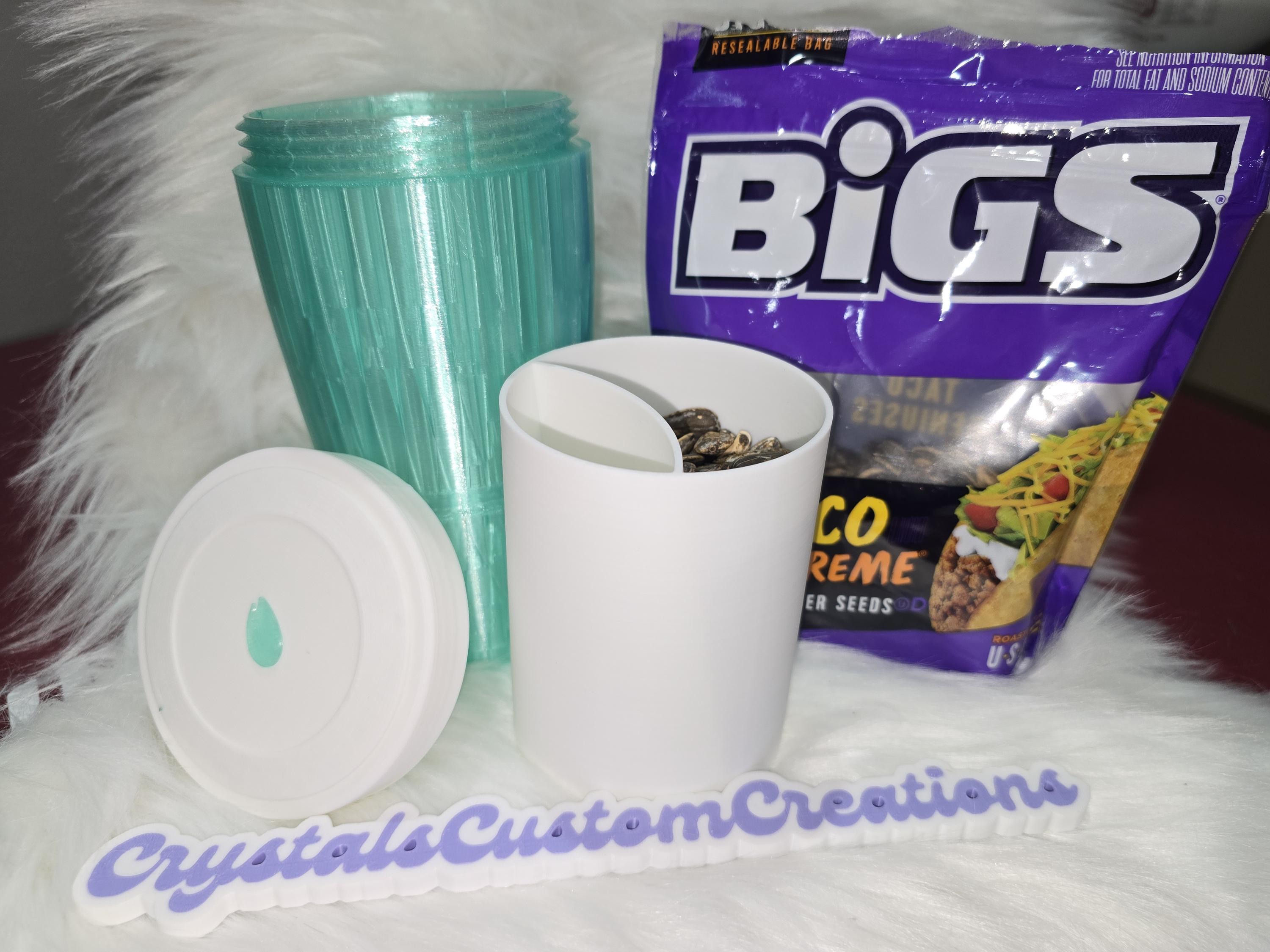 Seed Cup - Peanuts, Pistachios, Sun Flowers Seed Cup with Discard Bin - 3D Printed