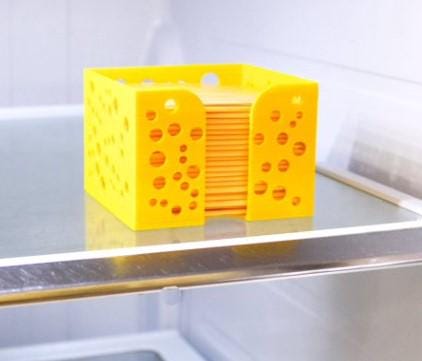 Cheese Holder Tray for Square Singles Slices - 3D Printed
