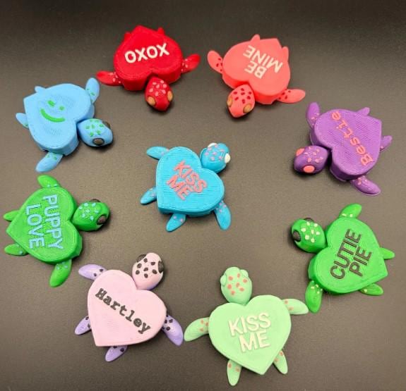 Valentines Turtle 3D Printed Flexi
