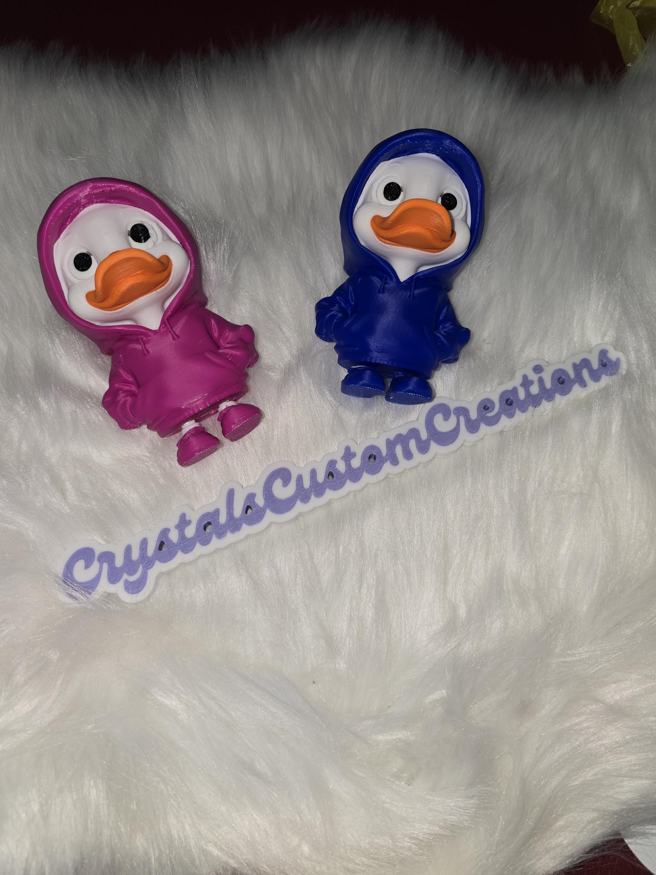 3D Printed Duck Figurine, Hoodie Desk Buddy, Cruise Ducks
