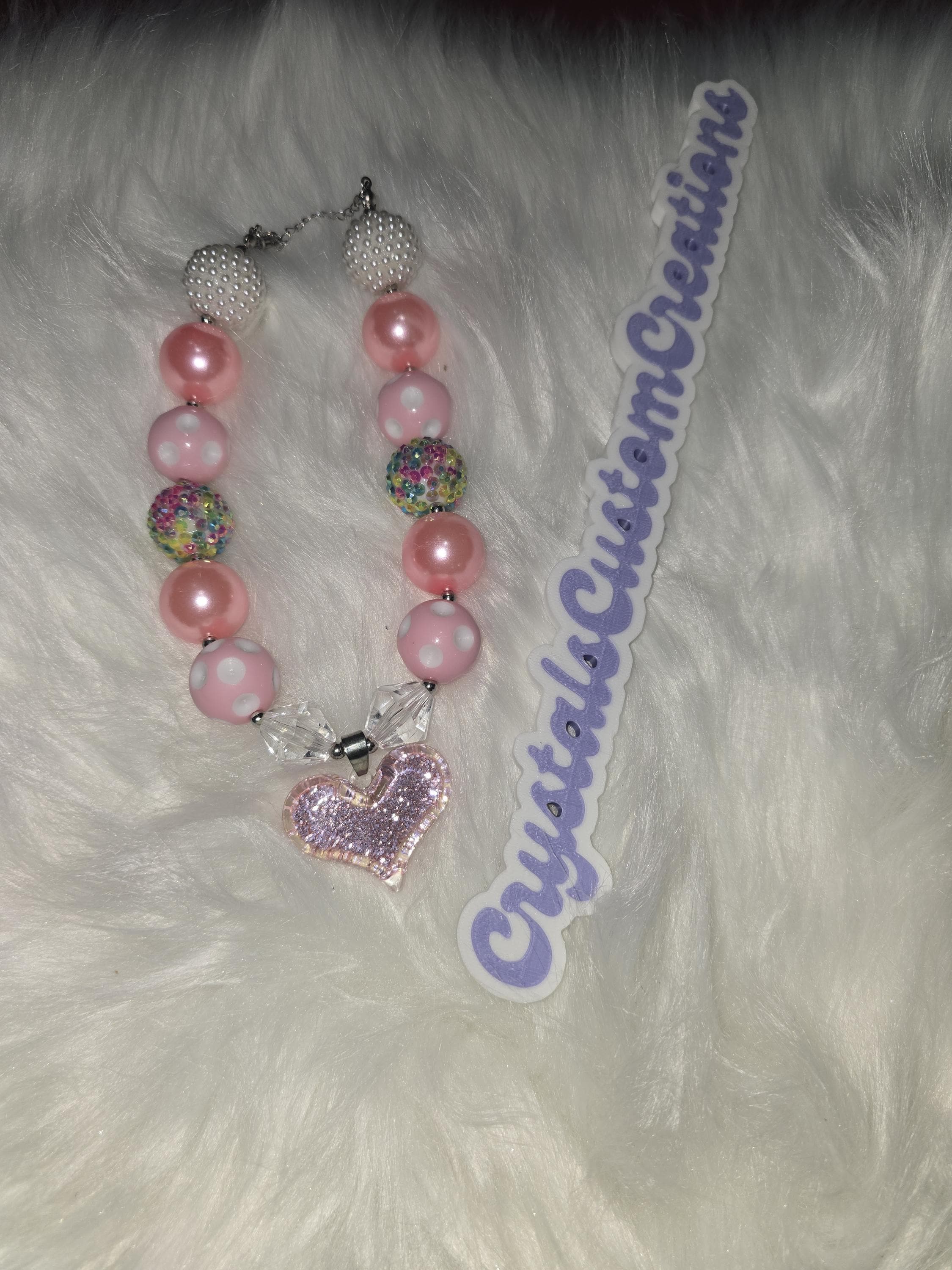 Kids Sparkly Rainbow Bubblegum Necklaces