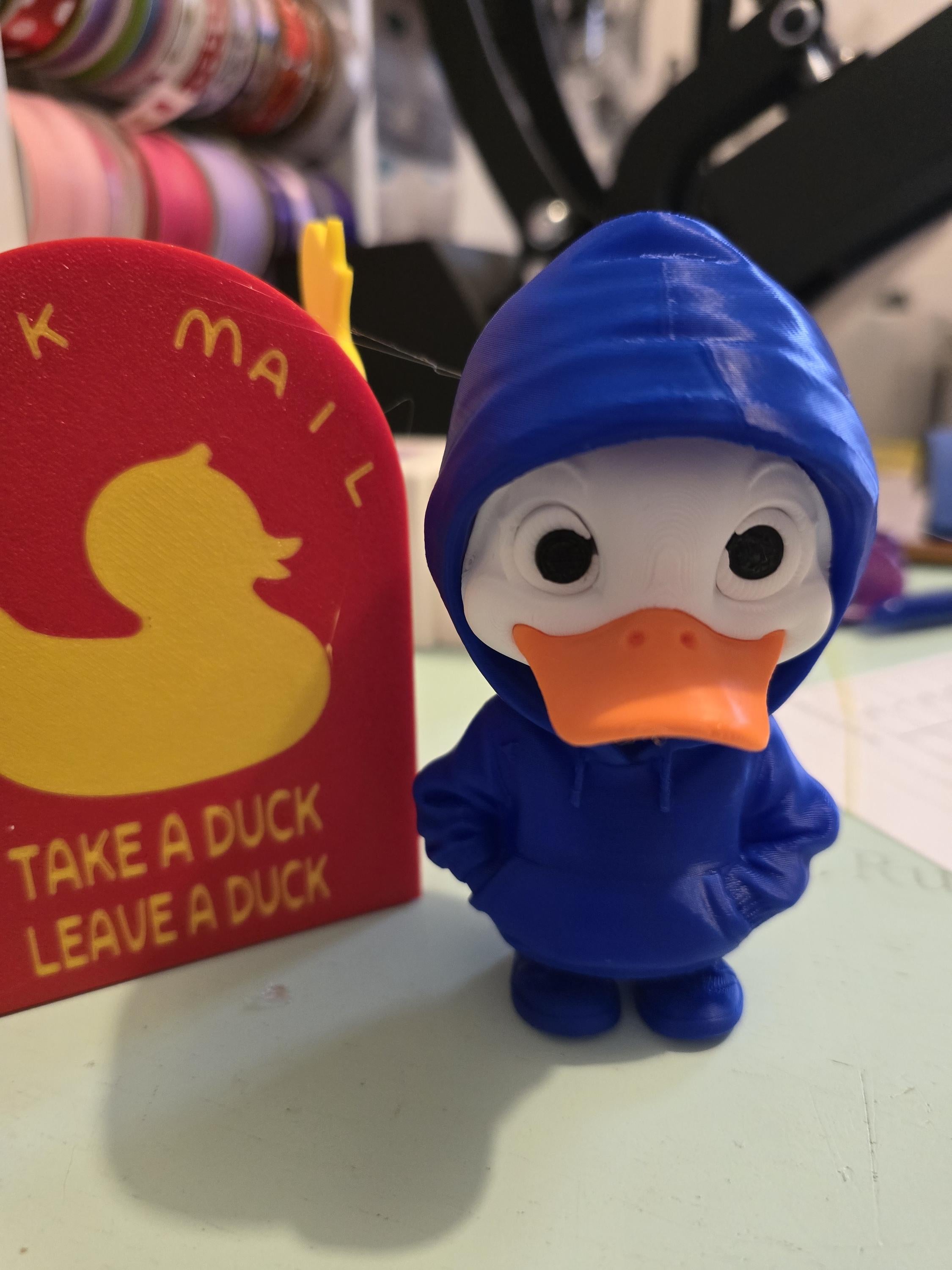 3D Printed Duck Figurine, Hoodie Desk Buddy, Cruise Ducks