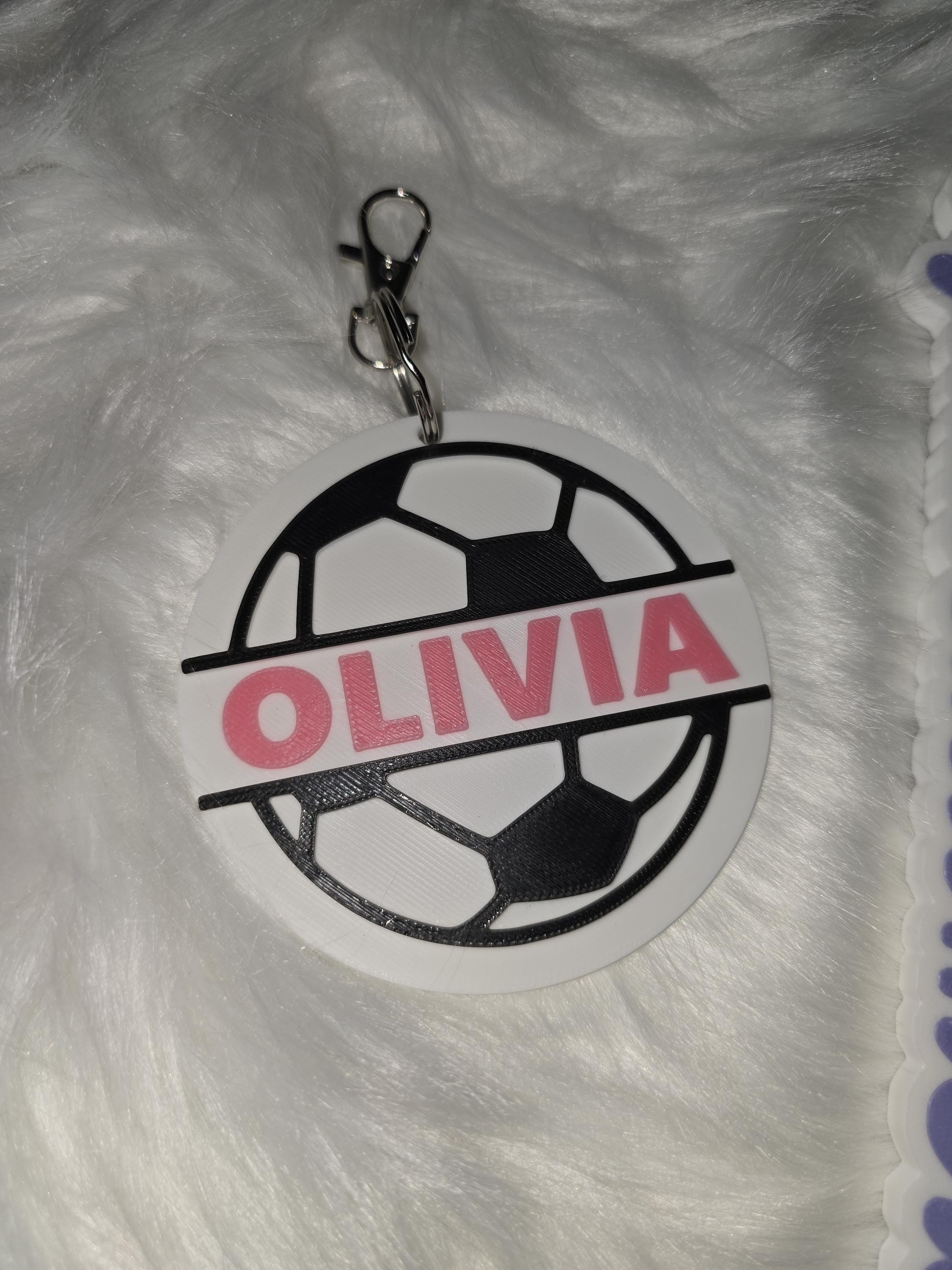 3D Printed Sport Bag Tags, Custom Name Keychain, Team Gift