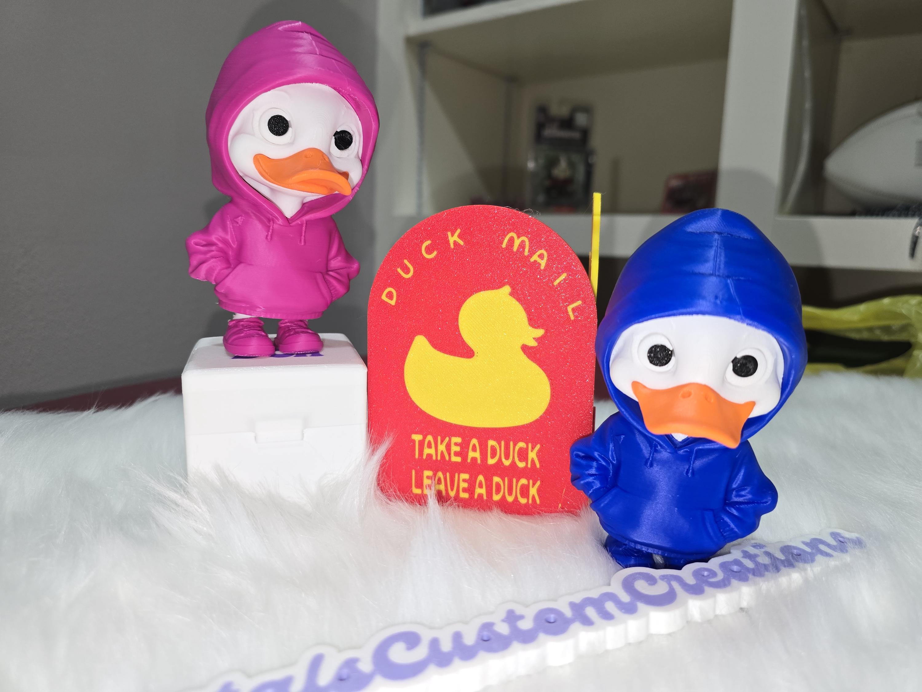 3D Printed Duck Figurine, Hoodie Desk Buddy, Cruise Ducks