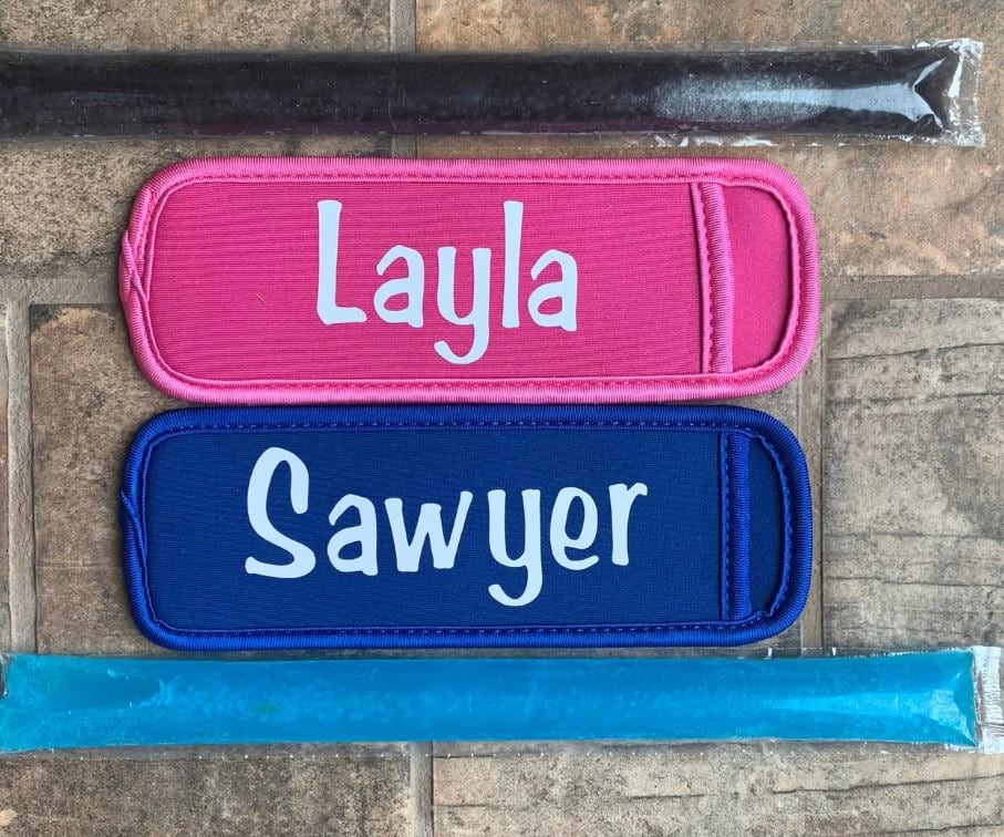 Personalized Popsicle Holder, Neoprene Ice Pop Sleeve, Kids Summer Party Favor