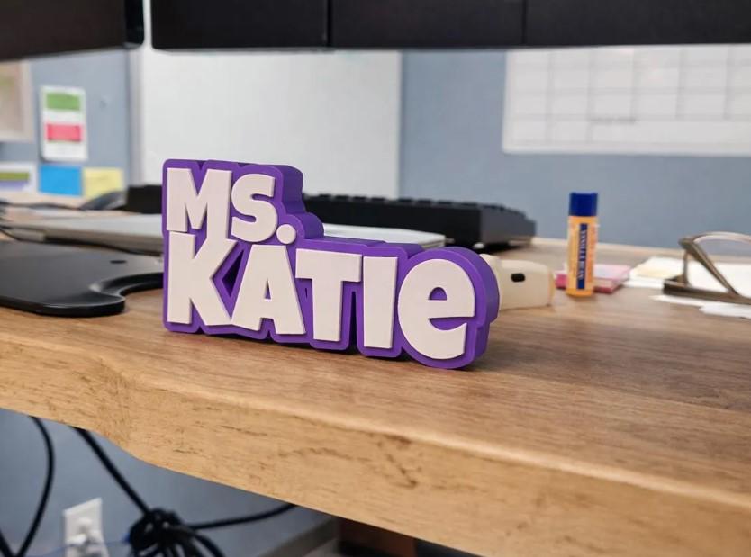Custom 3D Printed Name Sign | Personalized Desk Decor | Teacher, Work, Kids