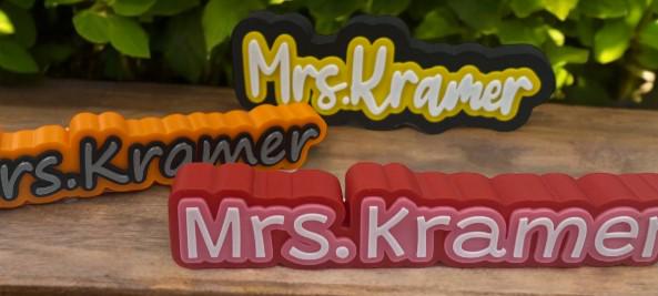 Custom 3D Printed Name Sign | Personalized Desk Decor | Teacher, Work, Kids