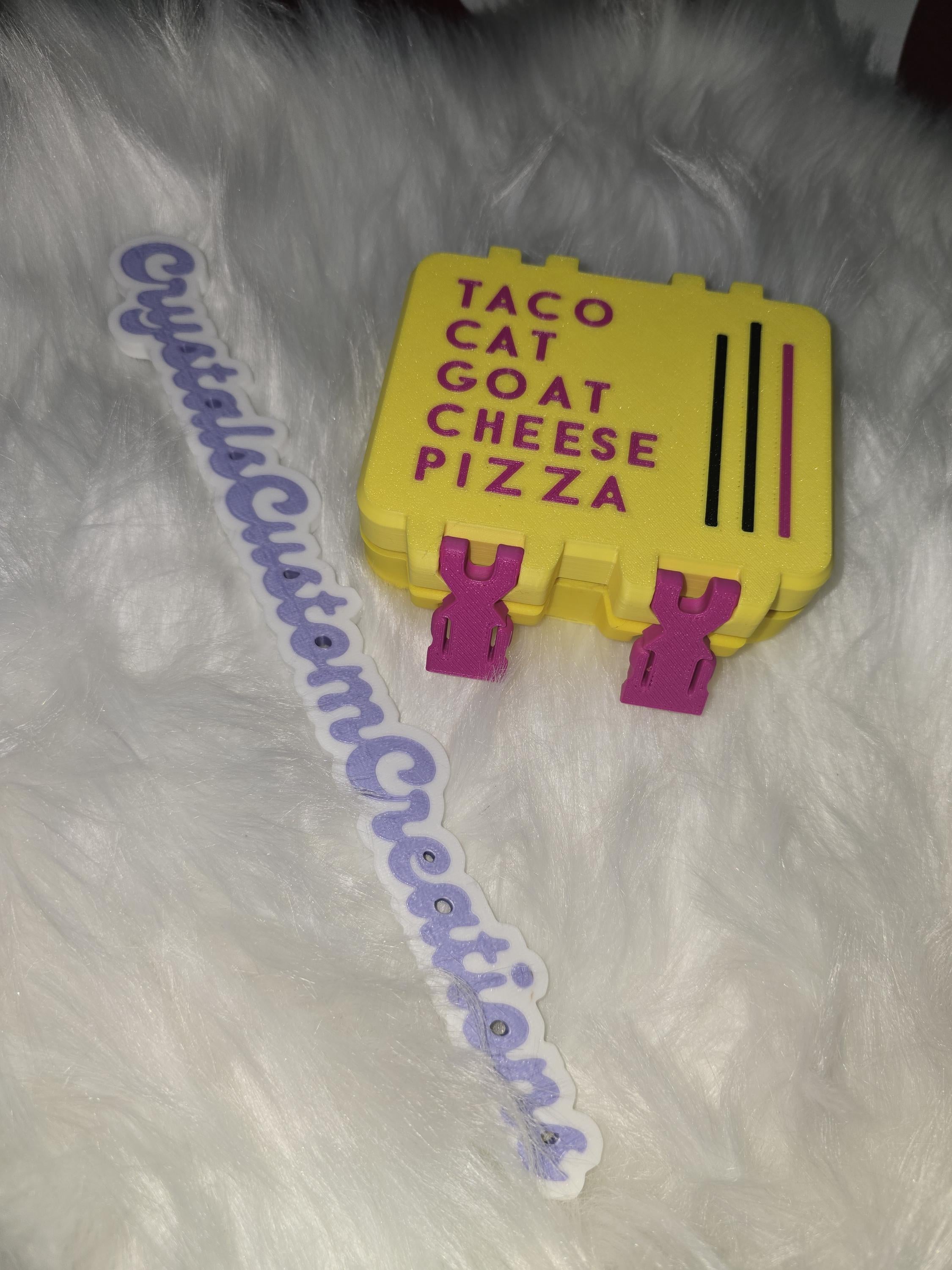 3D Printed Taco Cat Goat Cheese Pizza Card Game Travel Case