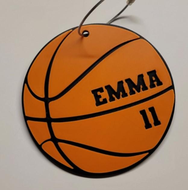 3D Printed Sport Bag Tags, Custom Name Keychain, Team Gift