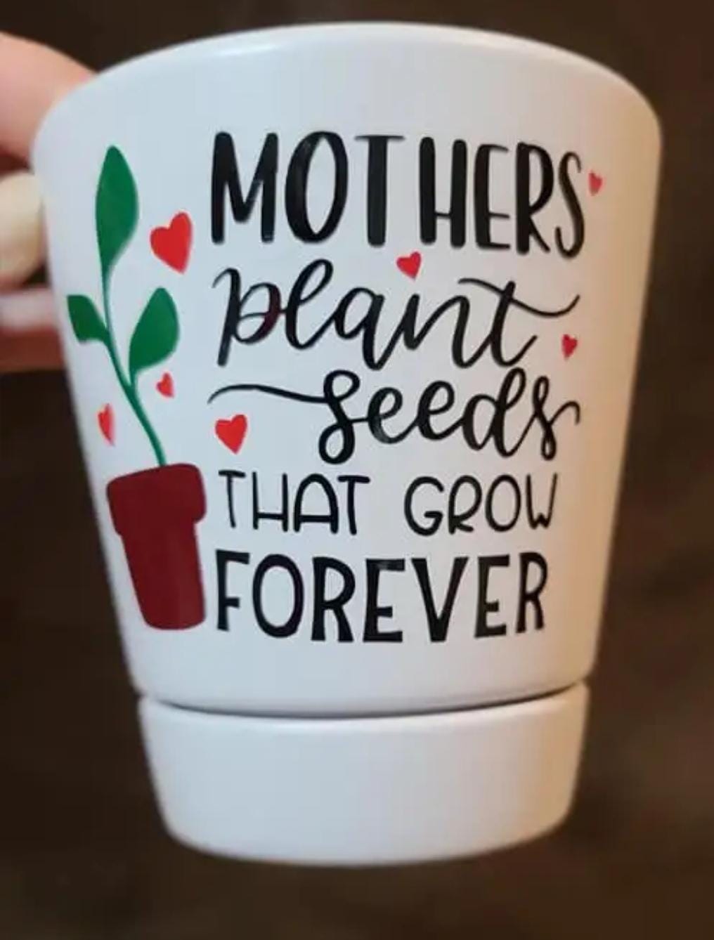 Personalized Ceramic Planter, Teacher Appreciation Gift, Plant Seeds Forever