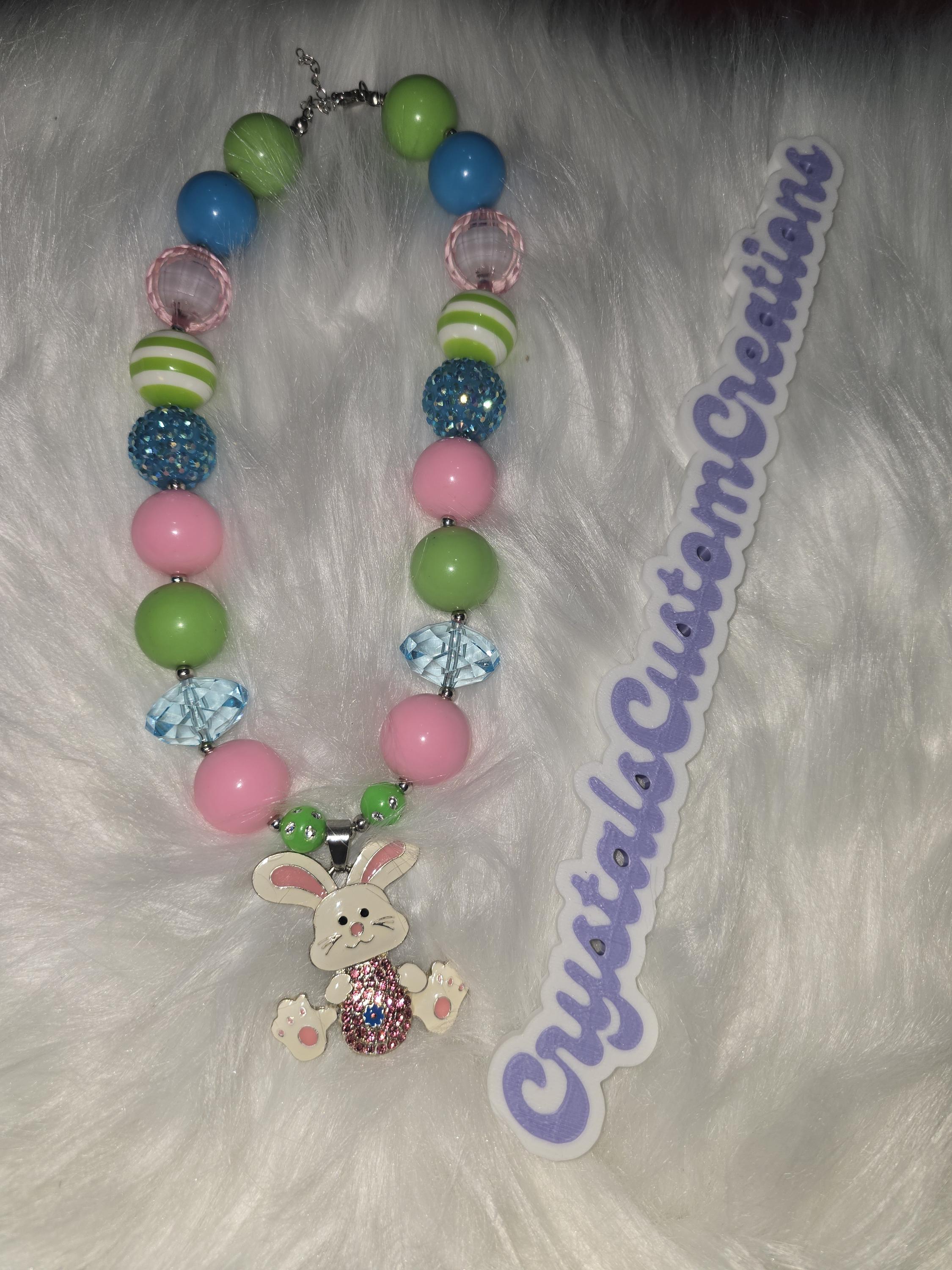 Kids Sparkly Rainbow Bubblegum Necklaces