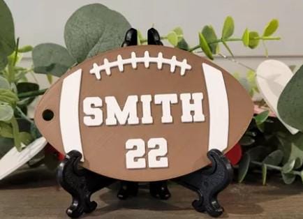 3D Printed Sport Bag Tags, Custom Name Keychain, Team Gift