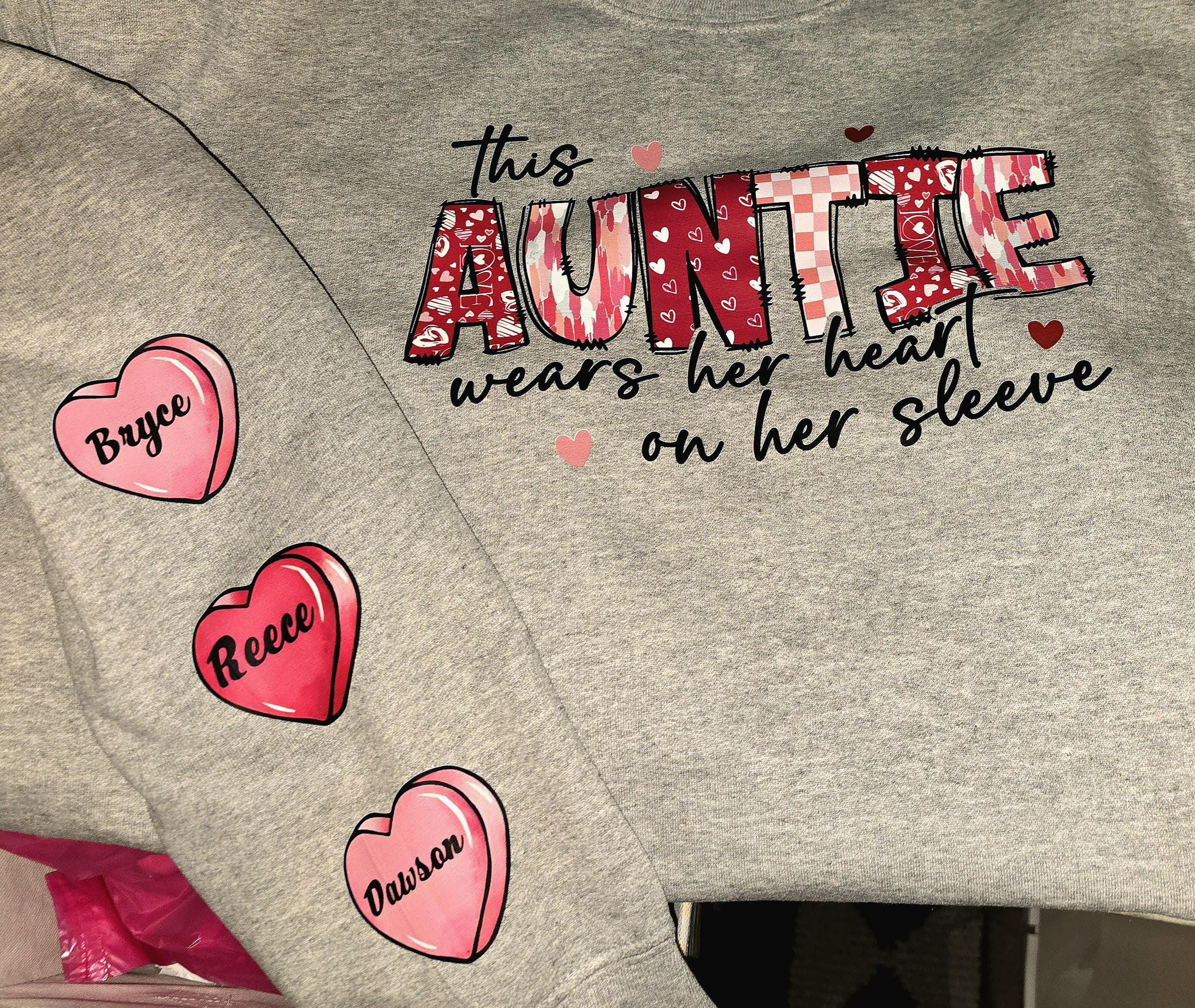 This Mama Wears Her Hearts On Her Sleeve - Sweatshirt or Long Sleeve with PNG