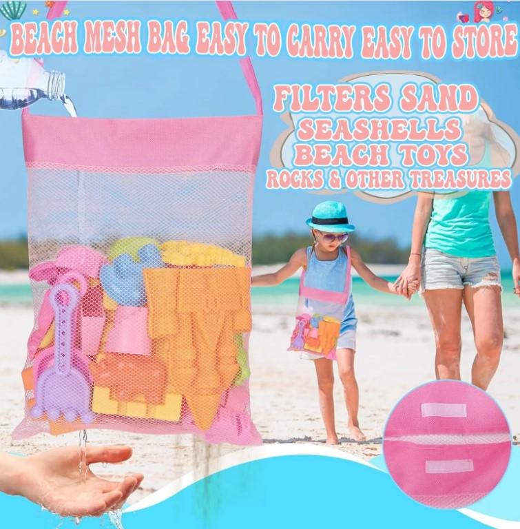 Personalized Seashell Bag | Kids Beach Collection (Cotton/Mesh)