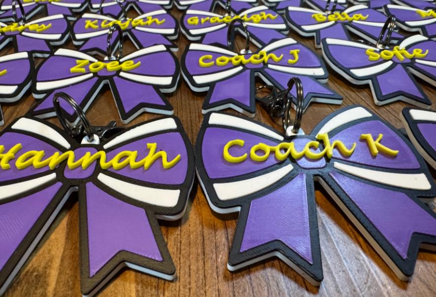3D Printed Sport Bag Tags, Custom Name Keychain, Team Gift