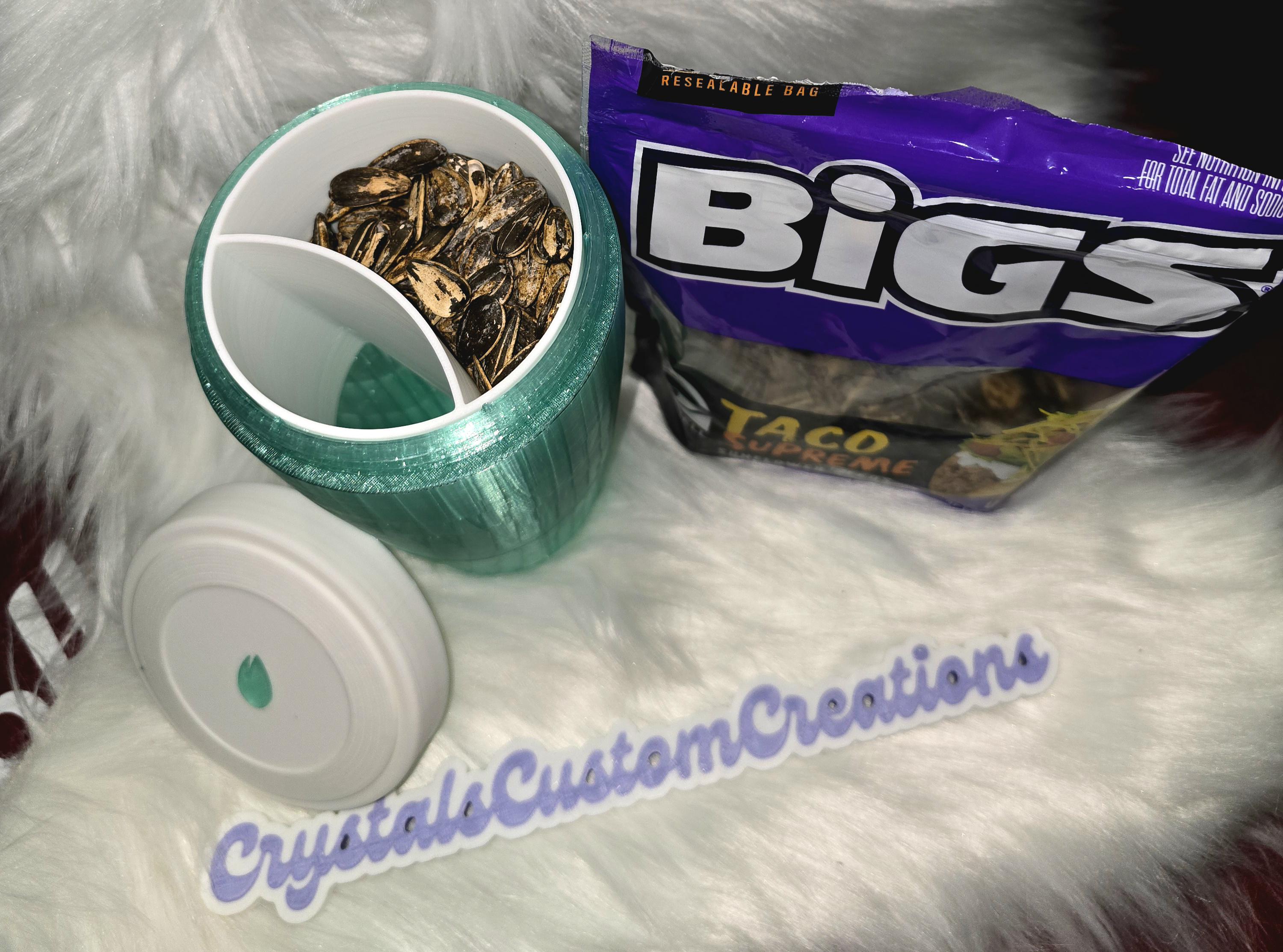 Seed Cup - Peanuts, Pistachios, Sun Flowers Seed Cup with Discard Bin - 3D Printed