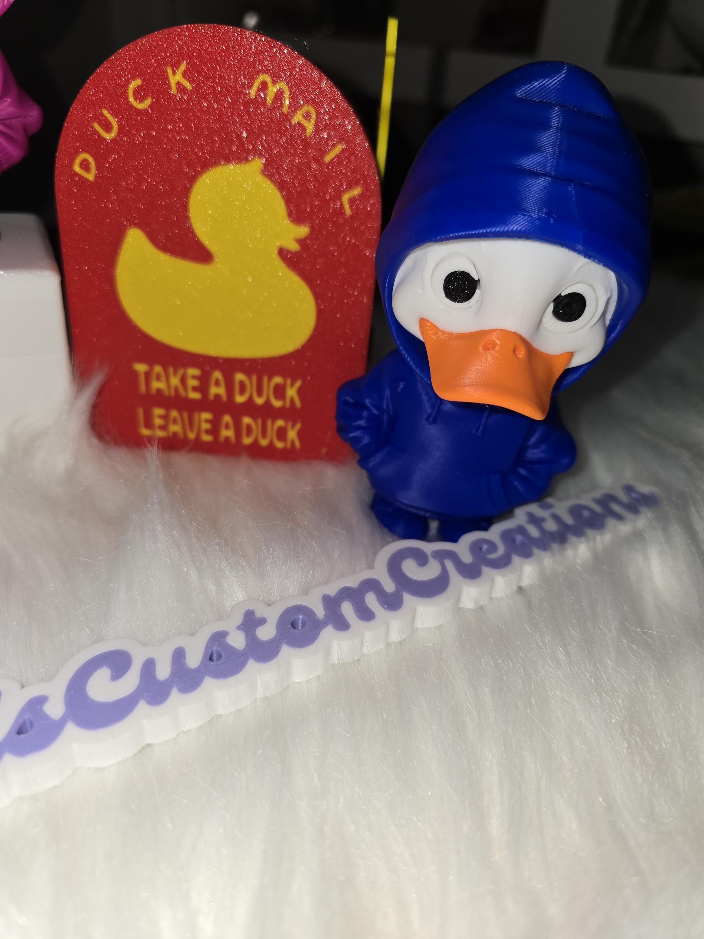 3D Printed Duck Figurine, Hoodie Desk Buddy, Cruise Ducks